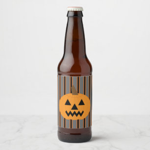 Etiqueta Para Botella De Cerveza Calabazas divertidas y divertidas de Halloween