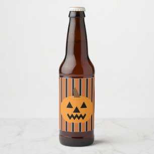 Etiqueta Para Botella De Cerveza Calabazas divertidas y elegantes de Halloween
