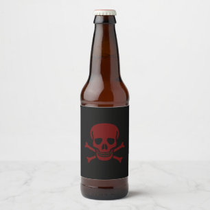 Etiqueta Para Botella De Cerveza Calavera y huesos