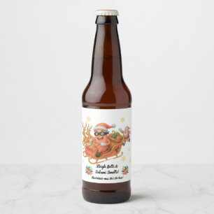 Etiqueta Para Botella De Cerveza ¡Campanas de Trineo y Olores a Salami!