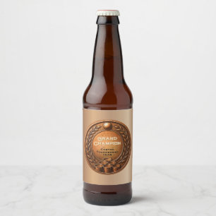 Etiqueta Para Botella De Cerveza Campeonato de Torneo de Beer Pong de Medalla de Br