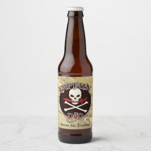 Etiqueta Para Botella De Cerveza Capitán Papá - Aceptado por lo profundo