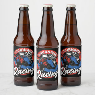 Etiqueta Para Botella De Cerveza Carrera de Karting Extremo de Kart Personalizado