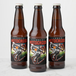 Etiqueta Para Botella De Cerveza Carreras Motocross personalizada Dirt Bike Trail R
