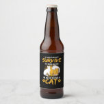 Etiqueta Para Botella De Cerveza Cat Lover A Man With Beer And Cat<br><div class="desc">Cat Lover A Man With Beer And Cat</div>
