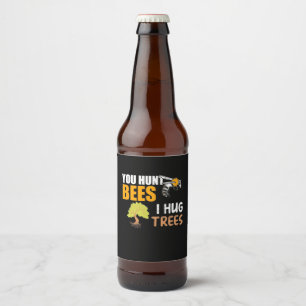 Etiqueta Para Botella De Cerveza Cazas abejas que abraza árboles