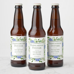 Etiqueta Para Botella De Cerveza Cena de ensayo de Hortensia Azul