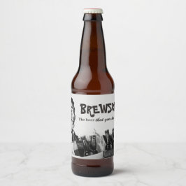 Etiqueta Para Botella De Cerveza Cerveza Brewski Retro 1950