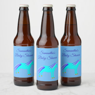 Etiqueta Para Botella De Cerveza Cerveza Personalizada para Baby Shower de Unicorni