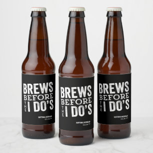 Etiqueta Para Botella De Cerveza Cervezas antes de la boda personalizada negra