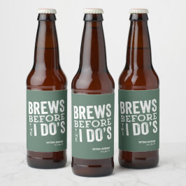 Etiqueta Para Botella De Cerveza Cervezas antes de la boda personalizada verde