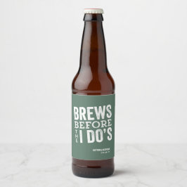 Etiqueta Para Botella De Cerveza Cervezas antes de la boda personalizada verde