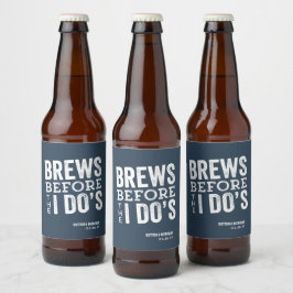 Etiqueta Para Botella De Cerveza Cervezas antes de mi divertida boda azul pizarra