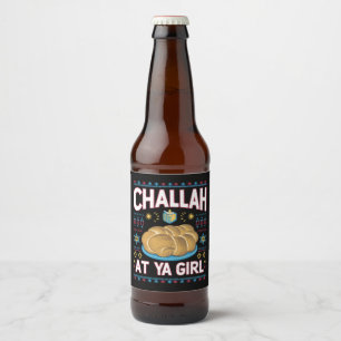 Etiqueta Para Botella De Cerveza Challah At Ya Girl Divertida Comida De Hanukkah Ch