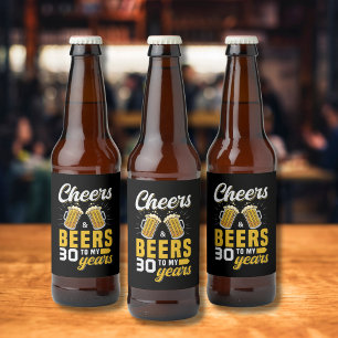 Etiqueta Para Botella De Cerveza Cheers and Beers to my 30 Years, Fun Any Birthday