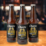 Etiqueta Para Botella De Cerveza Cheers and Beers to my 60 Years, 60th Birthday<br><div class="desc">Divertido diseño para cumpleaños de 60 años en colores Negro , amarillo y blanco, Personalizado con su propia información fiesta, divertida y única, ideal para sorprender a ese cumpleañero que llega a sus 60 años!! Este diseño se puede personalizar con tus datos ademas de la edad de la persona que...</div>