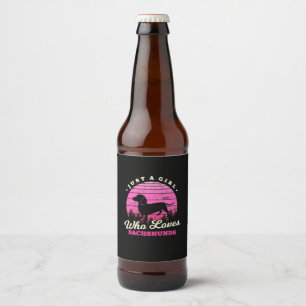 Etiqueta Para Botella De Cerveza Chica Aves Dachshunds
