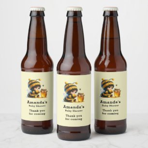 Etiqueta Para Botella De Cerveza Chica lindo en traje de abeja con Fiesta de miel