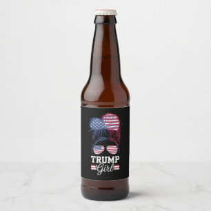 Etiqueta Para Botella De Cerveza Chica Trump Pelo Despeinado USA 47 Presidente