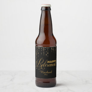 Etiqueta Para Botella De Cerveza Chispa, fiesta de retiro de oro
