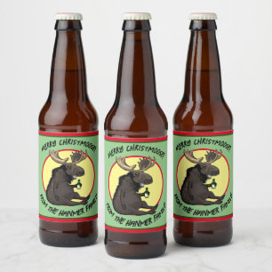 Etiqueta Para Botella De Cerveza Chistmas Moose Bottle Labels