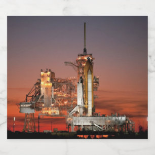 Etiqueta Para Botella De Cerveza Cielo rojo para el lanzamiento del transbordador e