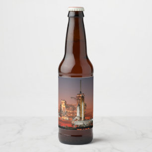 Etiqueta Para Botella De Cerveza Cielo rojo para el lanzamiento del transbordador e