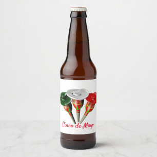 Etiqueta Para Botella De Cerveza Cinco de mayo, fiesta mexicana