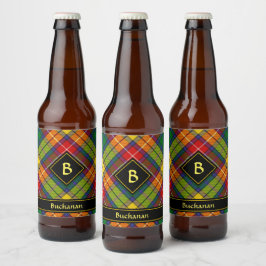 Etiqueta Para Botella De Cerveza Clan Buchanan Tartan
