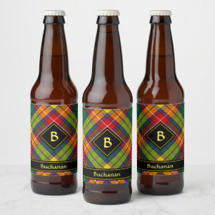 Etiqueta Para Botella De Cerveza Clan Buchanan Tartán