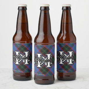 Etiqueta Para Botella De Cerveza Clan Hogan Escocesa Feliz Hume Tartan Monogram