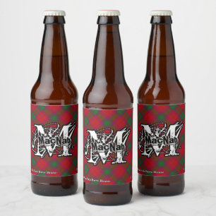 Etiqueta Para Botella De Cerveza Clan MacNab Tartán Monograma Escocés Feliz