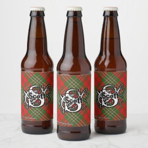 Etiqueta Para Botella De Cerveza Clan Scott Tartán Monograma