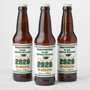 Etiqueta Para Botella De Cerveza Clase de 2026 Fiesta de Graduación Personalizada G