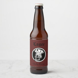 Etiqueta Para Botella De Cerveza Cocinero del cráneo - cerveza dorada