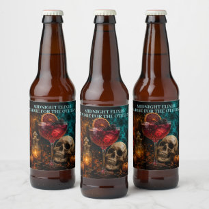 Etiqueta Para Botella De Cerveza Cocktail de cráneo gótico Boo Ze Night