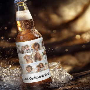 Etiqueta Para Botella De Cerveza Collage de cuadrícula de 12 fotos - Blanco - Tipo