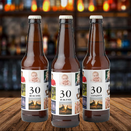 Etiqueta Para Botella De Cerveza Collage de fotos de fiestas de 30 años