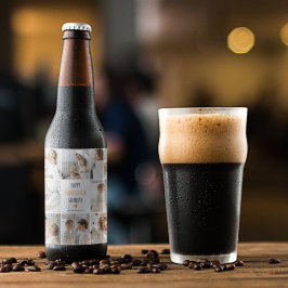 Etiqueta Para Botella De Cerveza Collage moderno foto Feliz abuelo de Acción de Gra