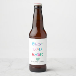 Etiqueta Para Botella De Cerveza Colorido "El mejor papá de la historia" - Un regal