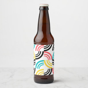 Etiqueta Para Botella De Cerveza Colorido, moderno, divertido, gráfico geométrico a