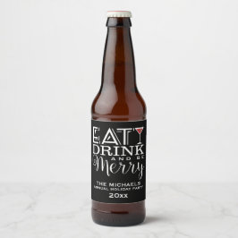 Etiqueta Para Botella De Cerveza Coma, bebe y sé moro, rayas