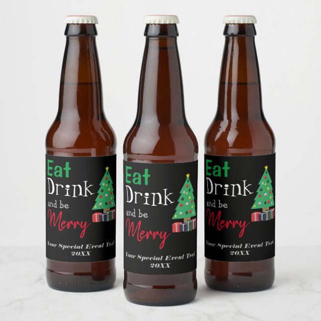 Etiqueta Para Botella De Cerveza Comer, Beber y estar Alegre (Botellas)