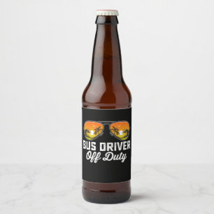 Etiqueta Para Botella De Cerveza Conductor De Autobús Sin Gafas De Sol El Día De La