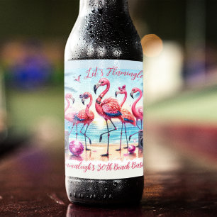 Etiqueta Para Botella De Cerveza Conmemoración del cumpleaños de Flamingle Beach Ba