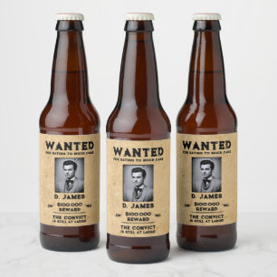Etiqueta Para Botella De Cerveza Convicto de diversión vintage recompensa a Pegatin