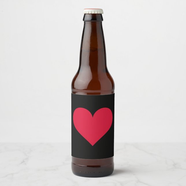 Etiqueta Para Botella De Cerveza Corazón Día de San Valentín Corazón de amor (Anverso)