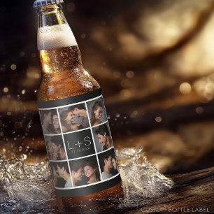 Etiqueta Para Botella De Cerveza Crear su propio monograma de Collage de fotos Boda