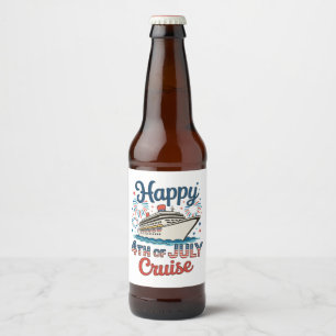 Etiqueta Para Botella De Cerveza Crucero del 4 de Julio Aniversario 250 Crucero