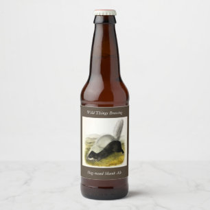 Etiqueta Para Botella De Cerveza Cuadrupedos de Audubon con la nariz de cerdo (zorr